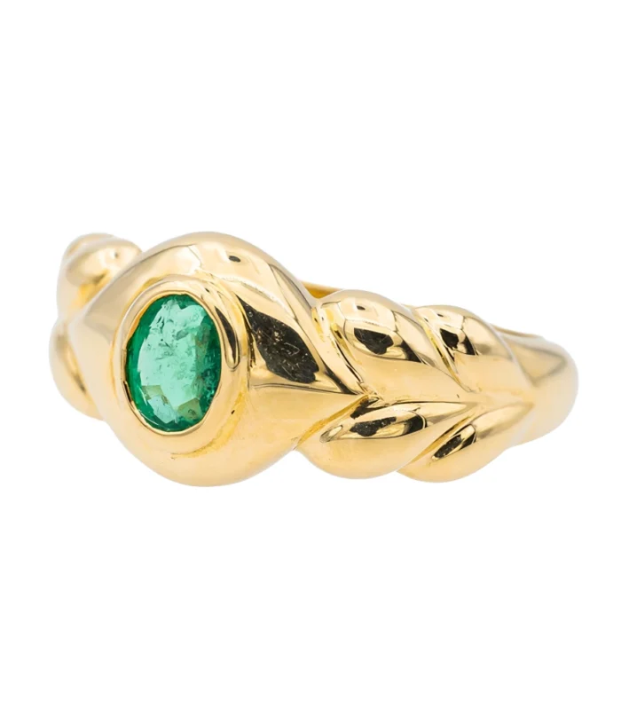 Emerald Braid Ring