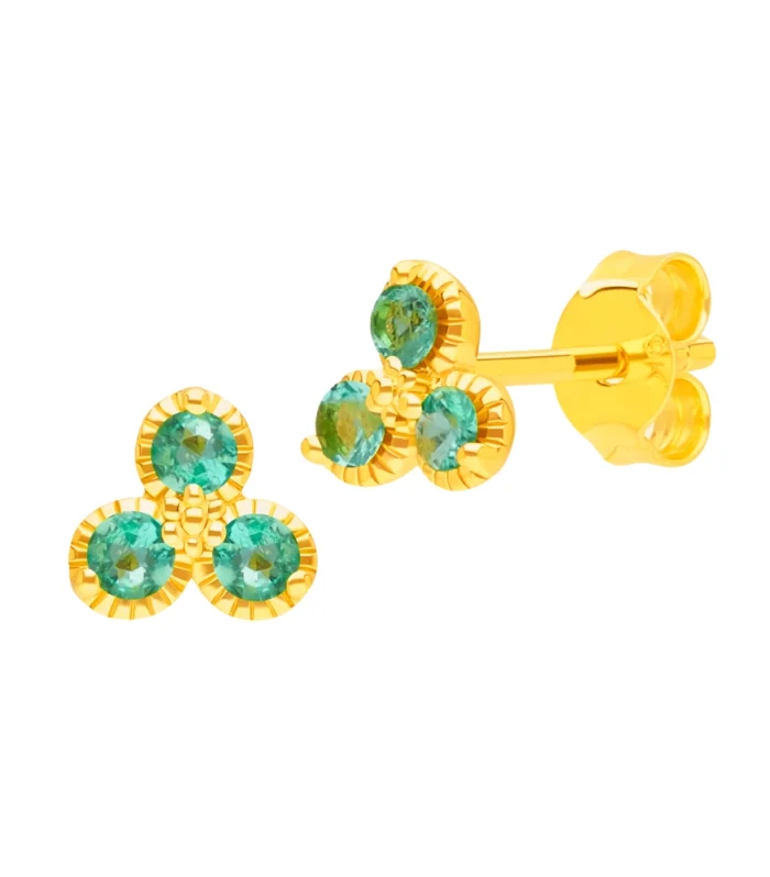 Emerald Flower Earring