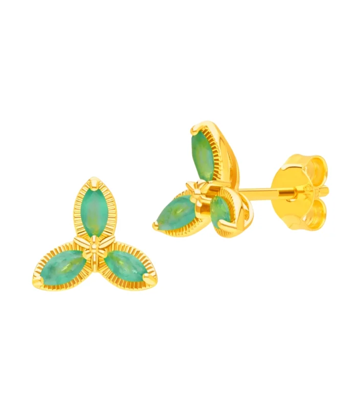 Emerald Petal Earring
