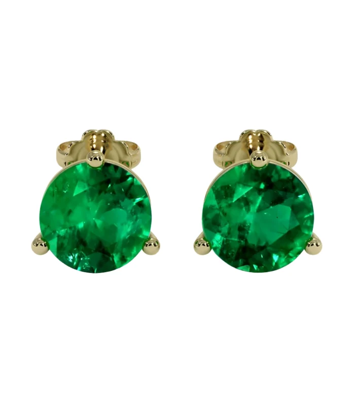 Emerald Button Earring
