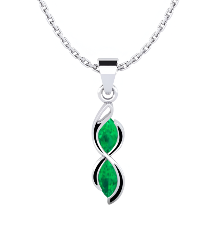Infinity Green Emerald Necklace