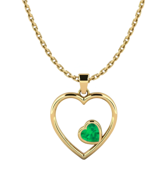 Emerald Green Love Necklace