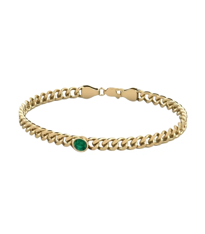 Emerald Gold Braided Bracelet