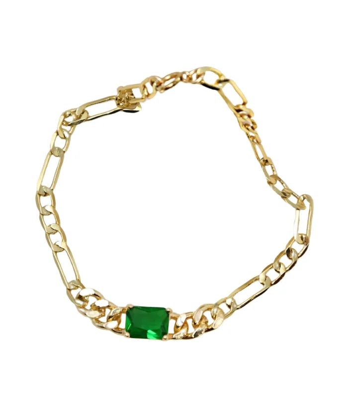 Emerald Gold Radiant Bracelet