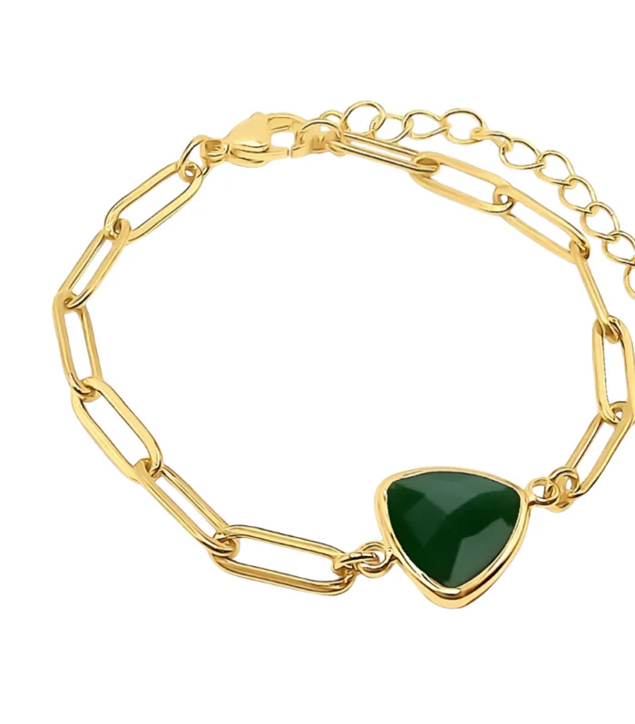 Emerald Gold Heart Bracelet