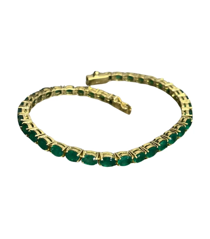 Emerald Gold Tennis Bracelet
