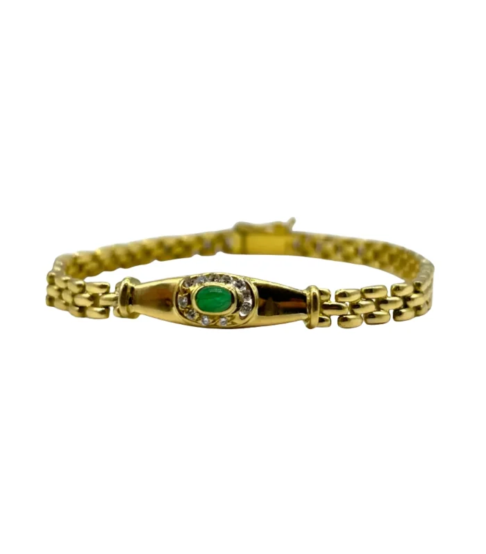 Emerald Diamond Gold Bracelet